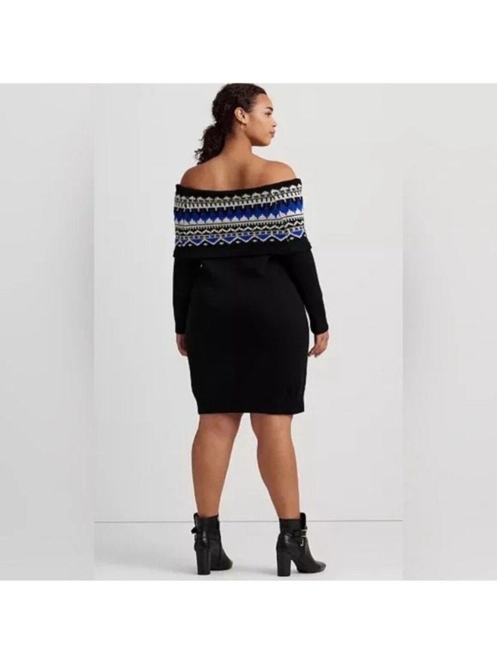 Lauren Ralph Lauren Off-the-Shoulder Sweater Dress Plus Size 3X New with Tag - Picture 2 of 6